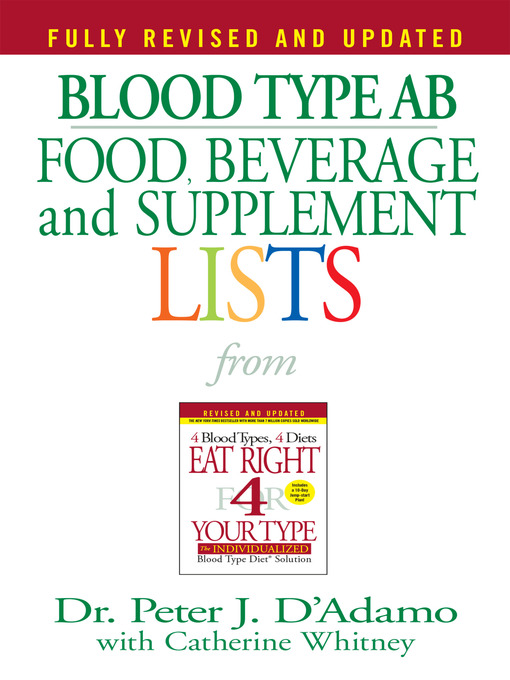 Title details for Blood Type AB Food, Beverage and Supplemental Lists by Dr. Peter J. D'Adamo - Available